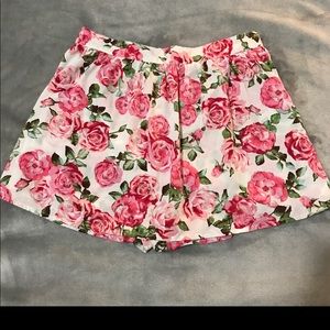 high rise floral skirt